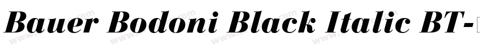 Bauer Bodoni Black Italic BT字体转换